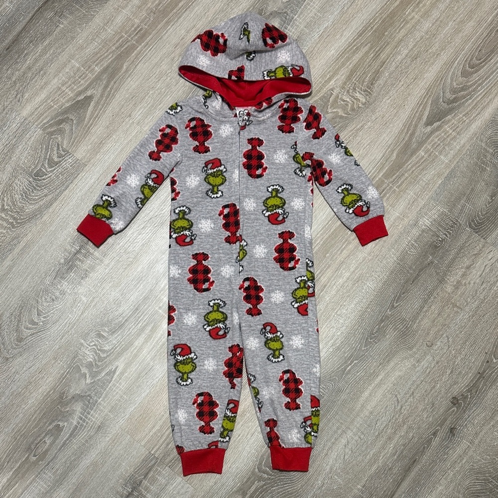 Cozy Gray and Red Grinch One Piece